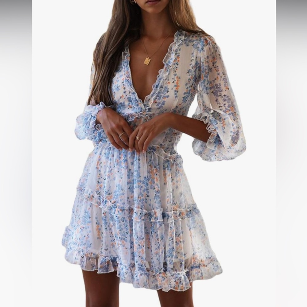 Flirty floral ruffled dress